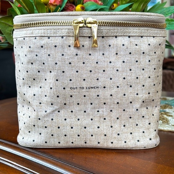 NWOT Kate Spade Out to Lunch Zippered Lunch Tote Polka Dot Neutral Insulated - Picture 11 of 11
